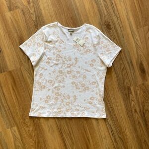 Style & Co. Cream Floral Short Sleeve Top